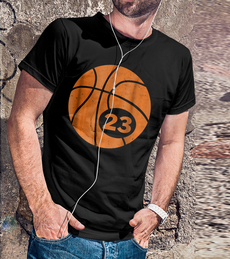 Basketball Player Jersey Number 23 Graphic Ball T-Shirt
