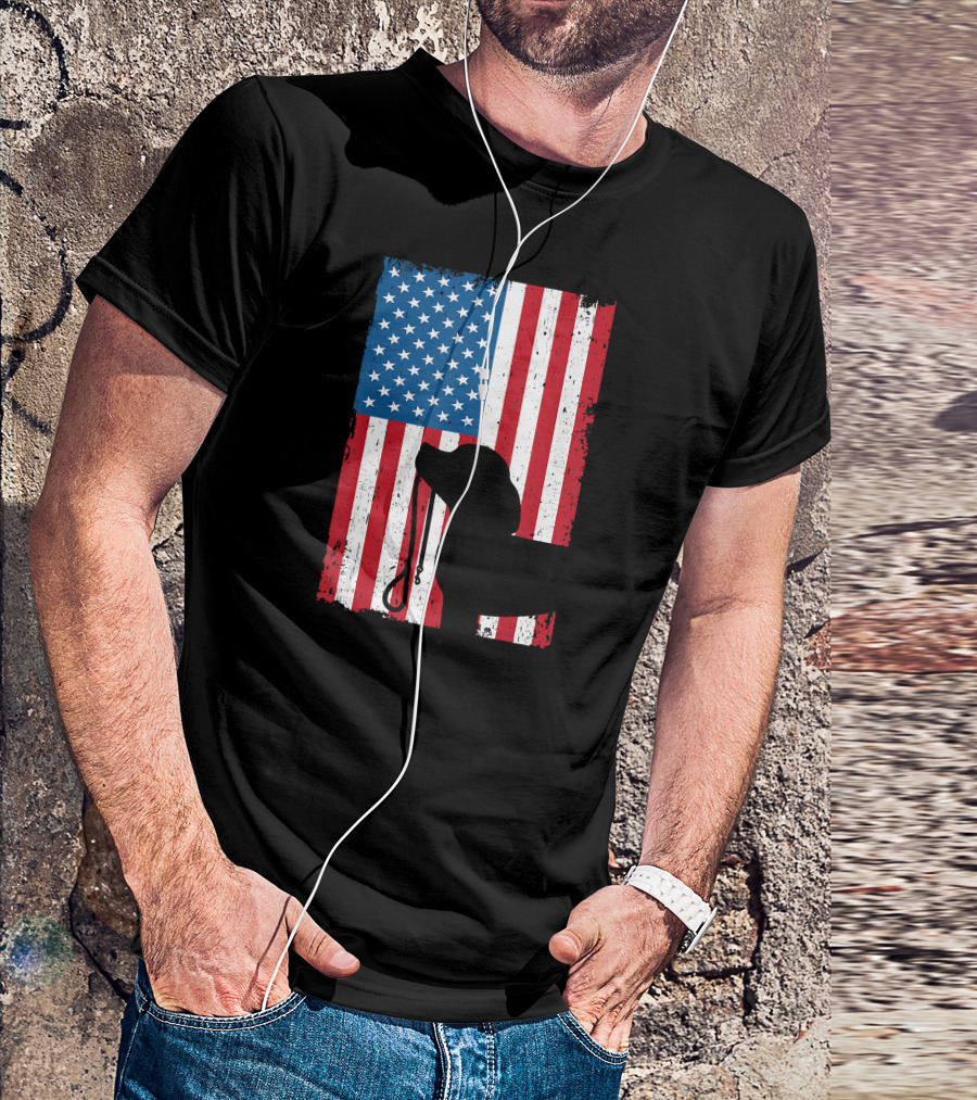 Beagle Silhouette American Flag Patriotic T-Shirt