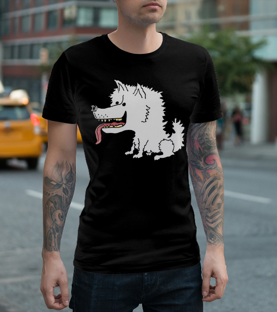Playful Silly Samoyed Cartoon with Wagging Tongue T-Shirt