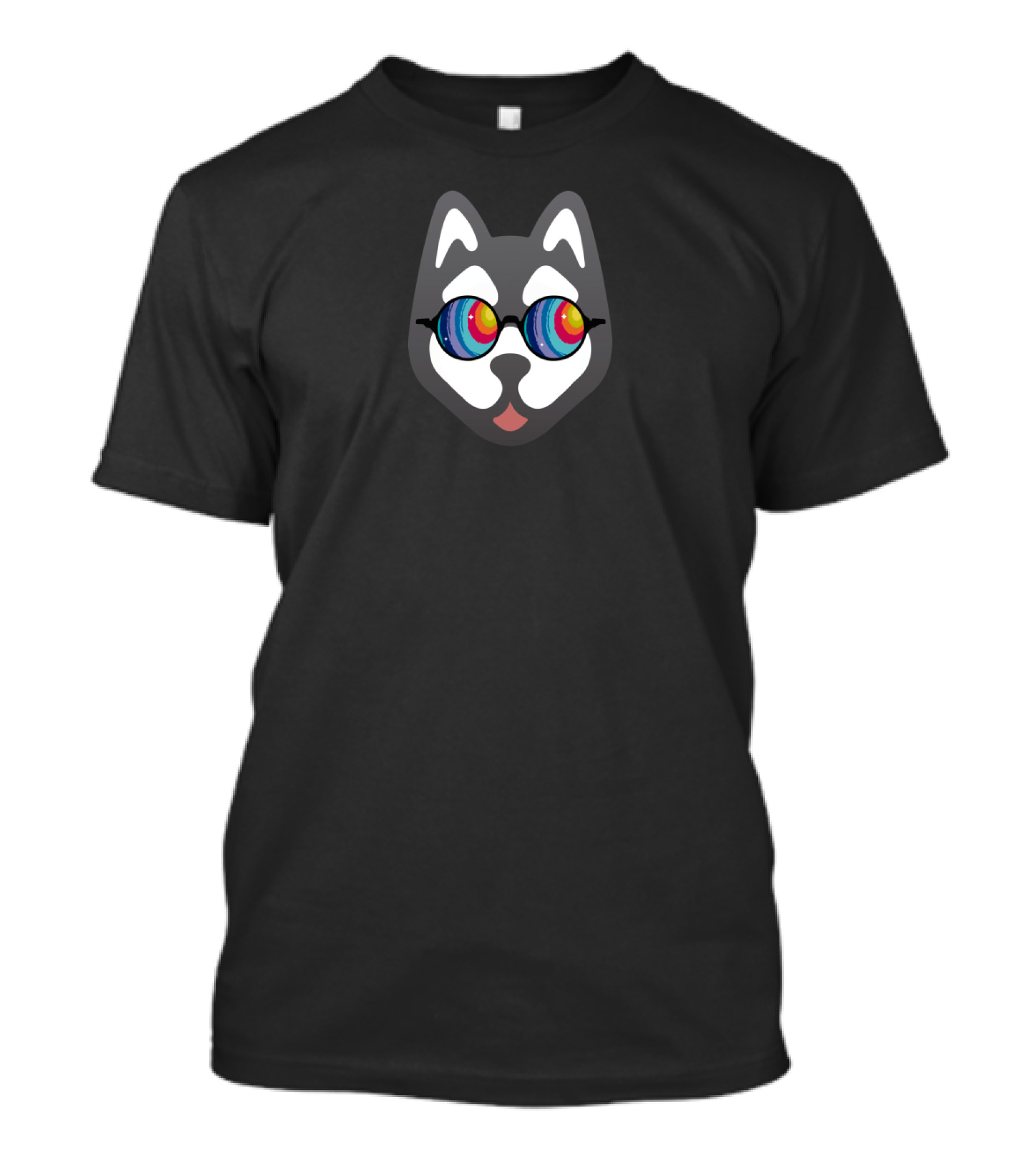 Psychedelic Husky With Colorful Glasses T-Shirt