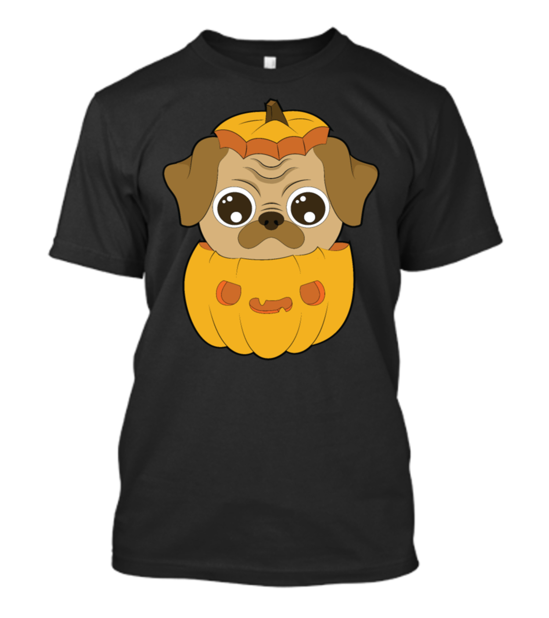 Pumpkin Dog Halloween Pug Inside Jack-O'-Lantern Costume T-Shirt