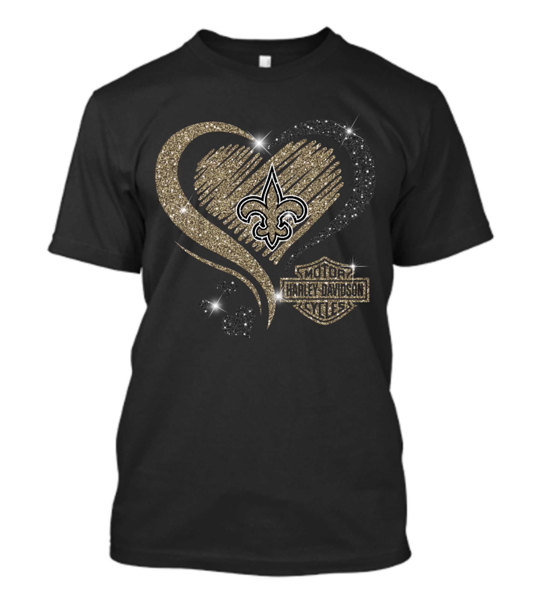 Hd Heart New Orleans Saints Harley Davidson Styles T-Shirt