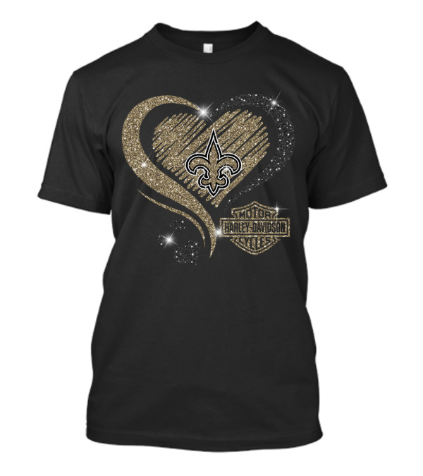 Hd Heart New Orleans Saints Harley Davidson Styles T-Shirt