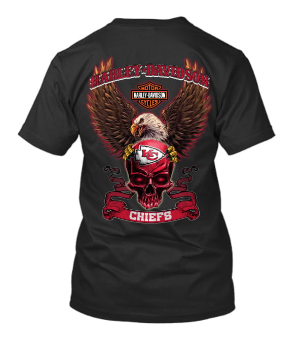 Harley Davidson Motor Cycles Eagle Kansas City Chiefs T-Shirt