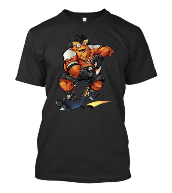 Gritty Philadelphia Flyers Hockey Character With Stick Drawing T-Shirt