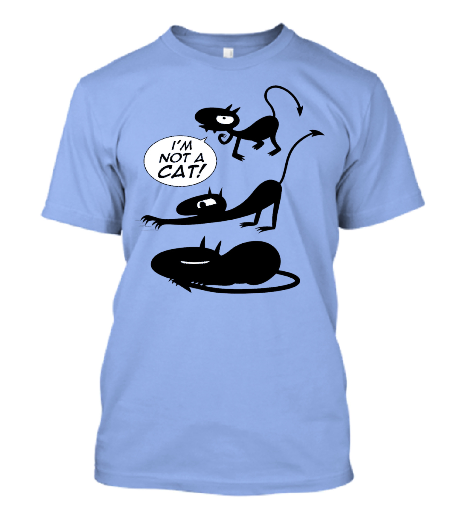 I'm Not A Cat Black Cartoon Creatures With Tails And Horns T-Shirt