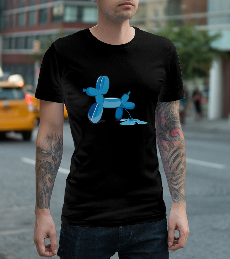 Naughty Dog Blue Balloon Animal Humor T-Shirt