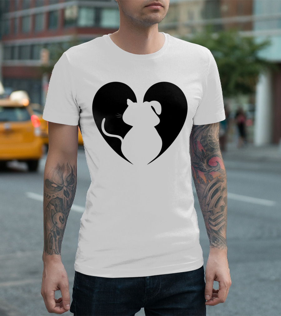 Heart-Shaped Dog and Cat Duo for Pet Lovers T-Shirt