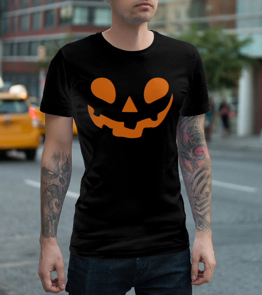 Halloween Costume Pumpkin Jack O' Lantern Face T-Shirt