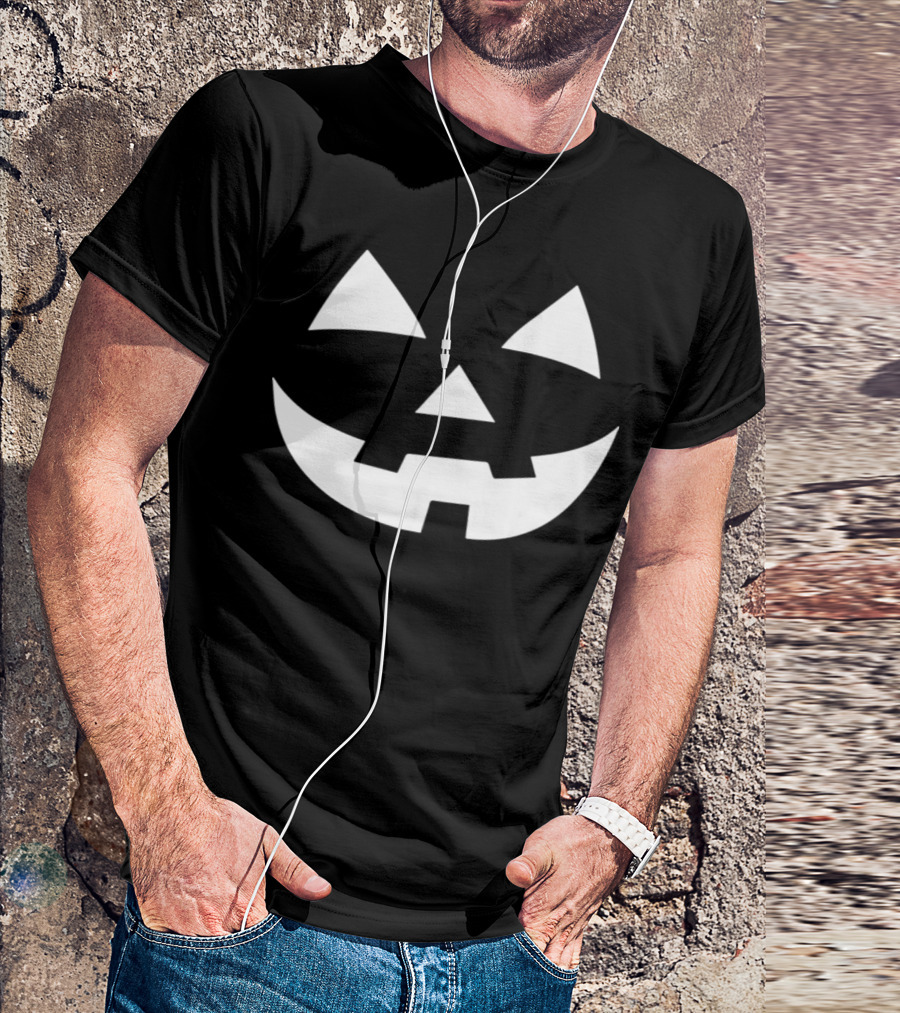 Halloween Pumpkin Jack O Lantern Face Smiling Expression T-Shirt