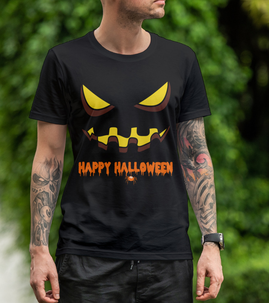 Happy Halloween Monster Zombie Horror Pumpkin Face T-Shirt
