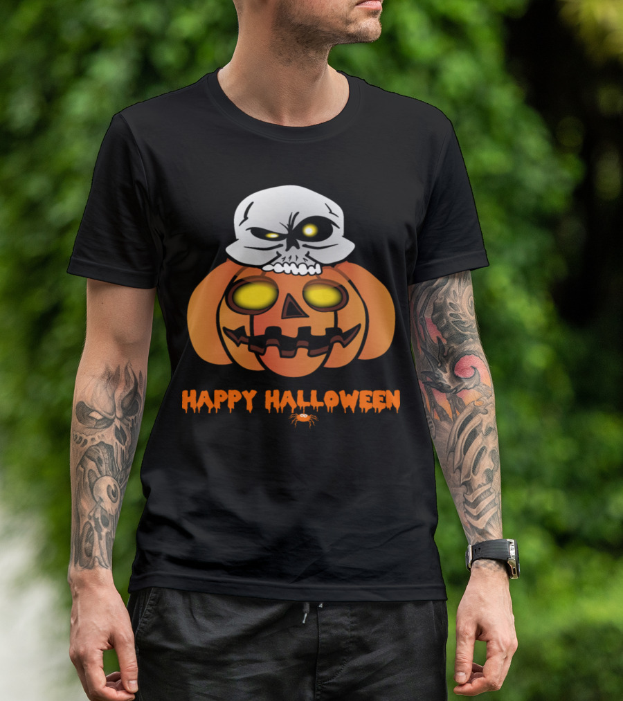 Happy Halloween Skull Pumpkin Monster Zombie Horror T-Shirt