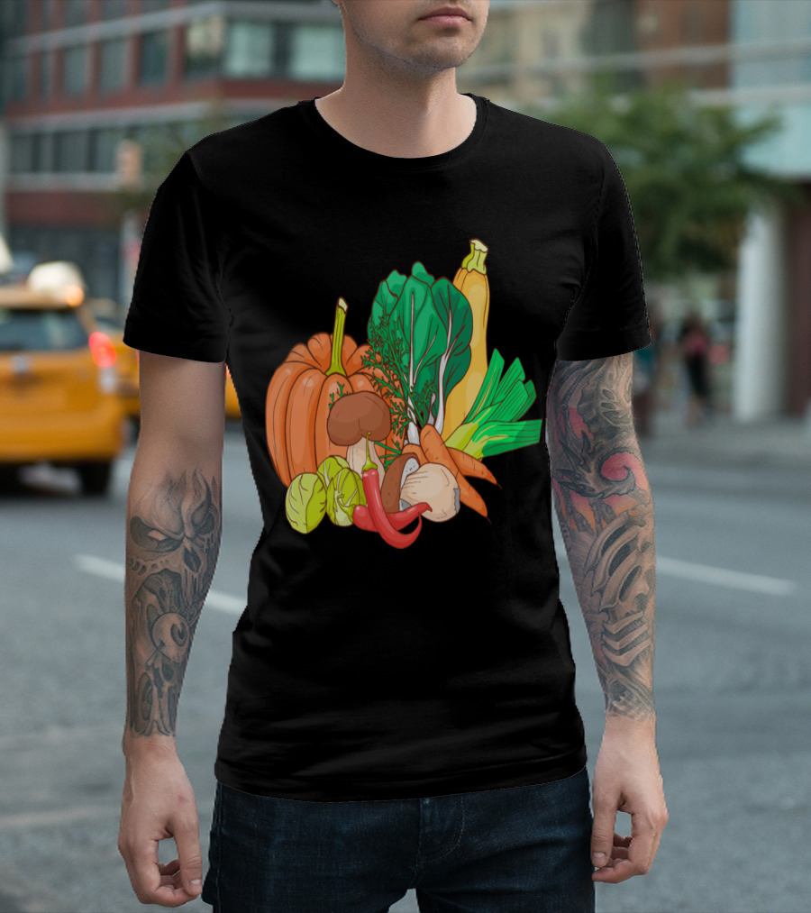 Pumpkin Zucchini Mushrooms Carrots Pepper Pak Choi Vegetables T-Shirt