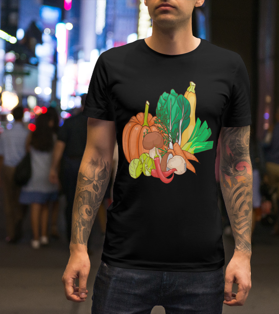 Pumpkin Zucchini Mushrooms Carrots Pepper Pak Choi Vegetables T-Shirt