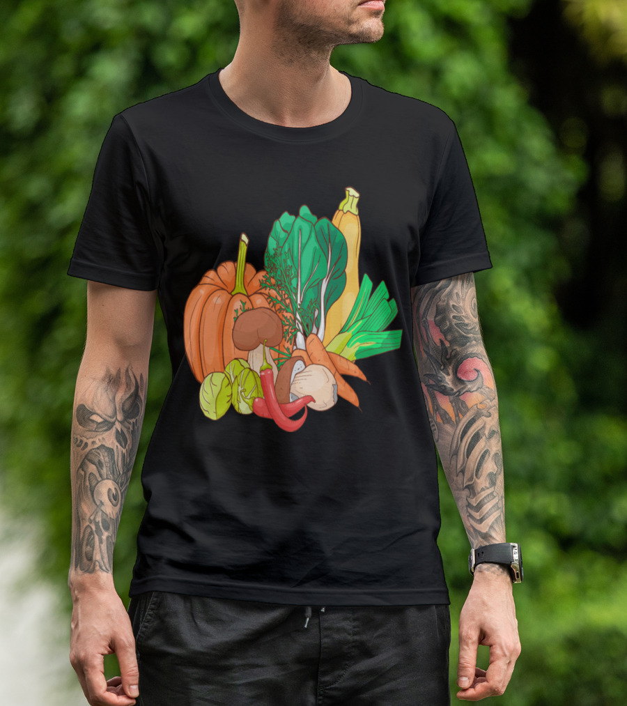 Pumpkin Zucchini Mushrooms Carrots Pepper Pak Choi Vegetables T-Shirt