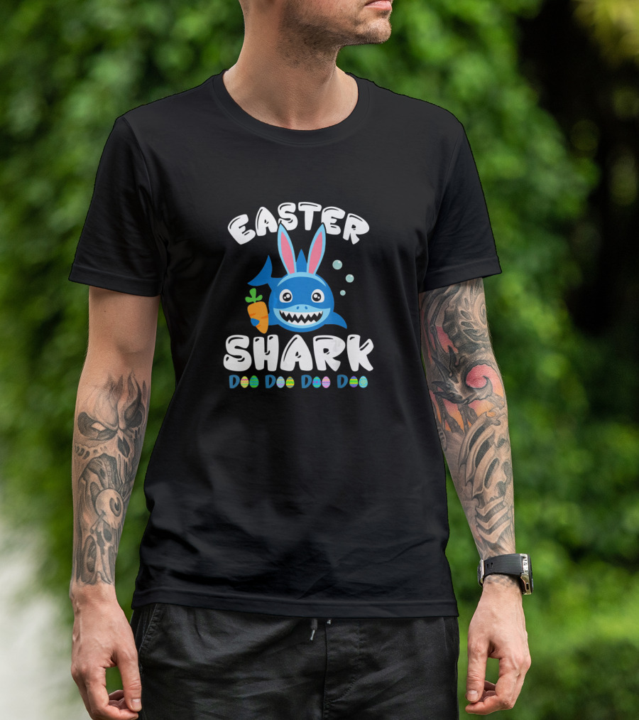 Easter Shark Bunny Doo Doo Easter Kids Toddler T-Shirt