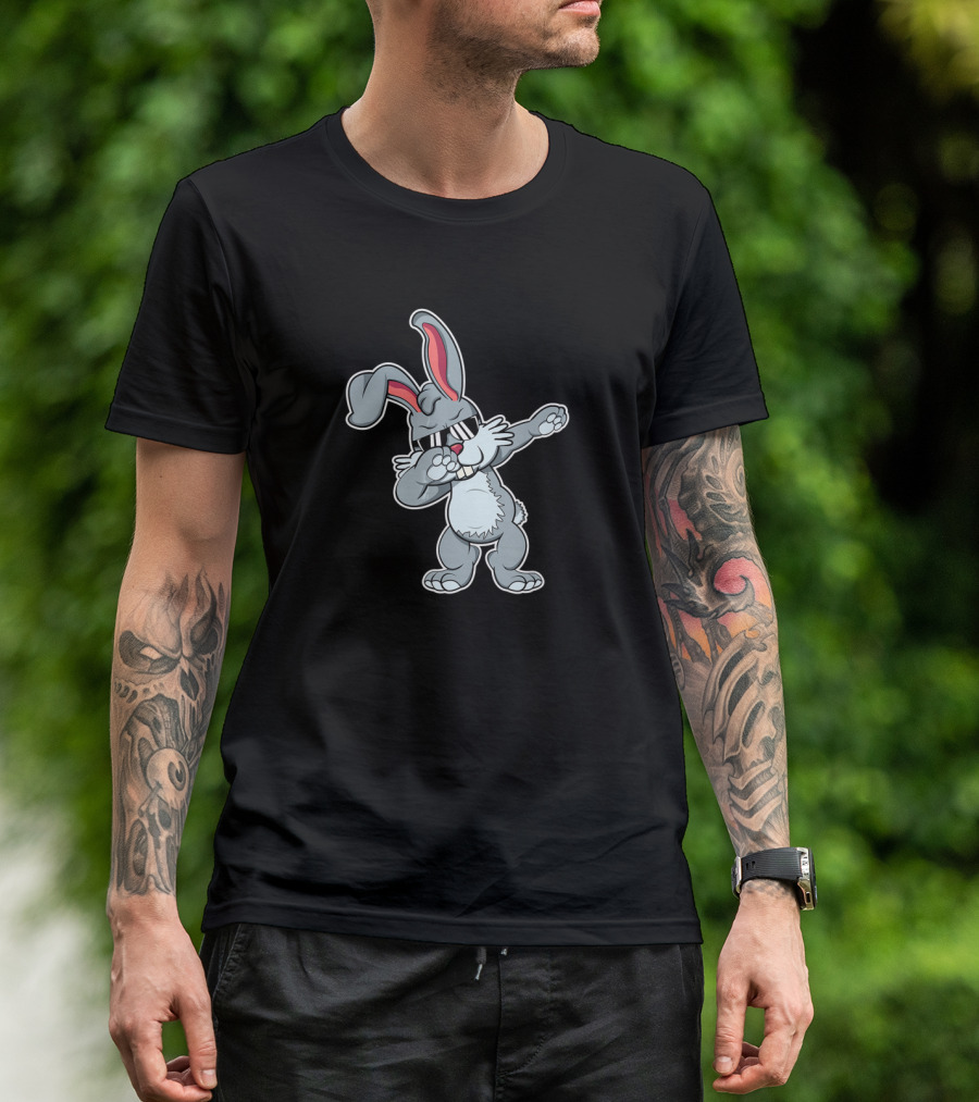 Dabbing Bunny With Sunglasses Easter Present T-Shirt