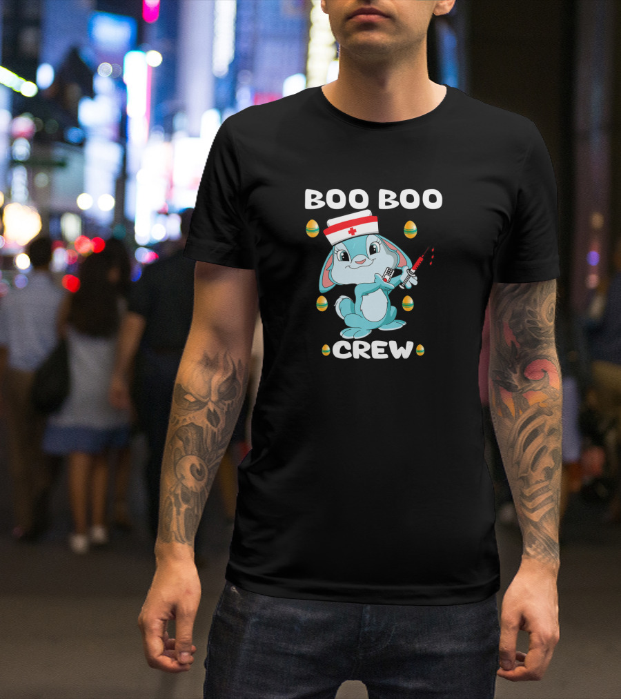 Boo Boo Crew Nurse Bunny Easter Eggs T-Shirt