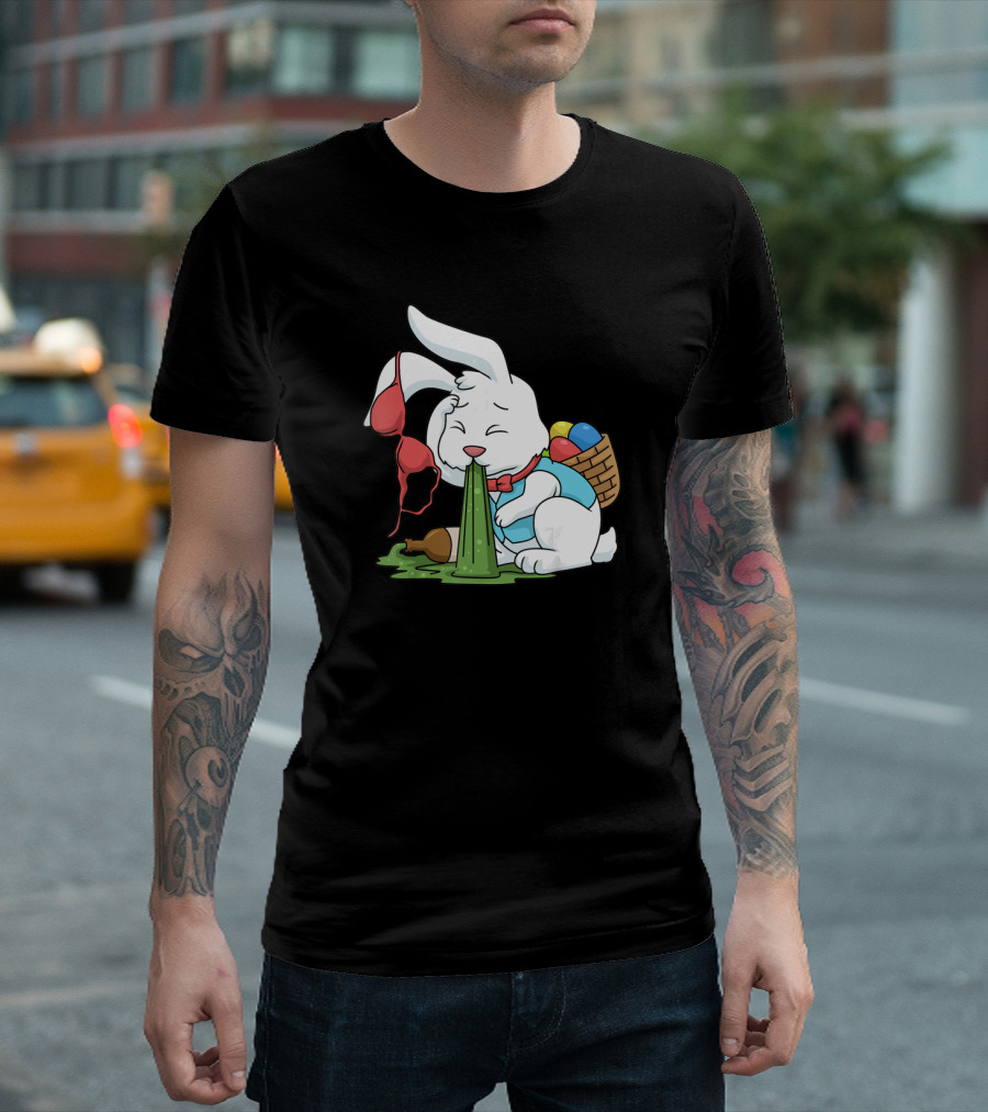 Funny Easter Bunny Egg Hunt Hangover With Bra And Eggs T-Shirt