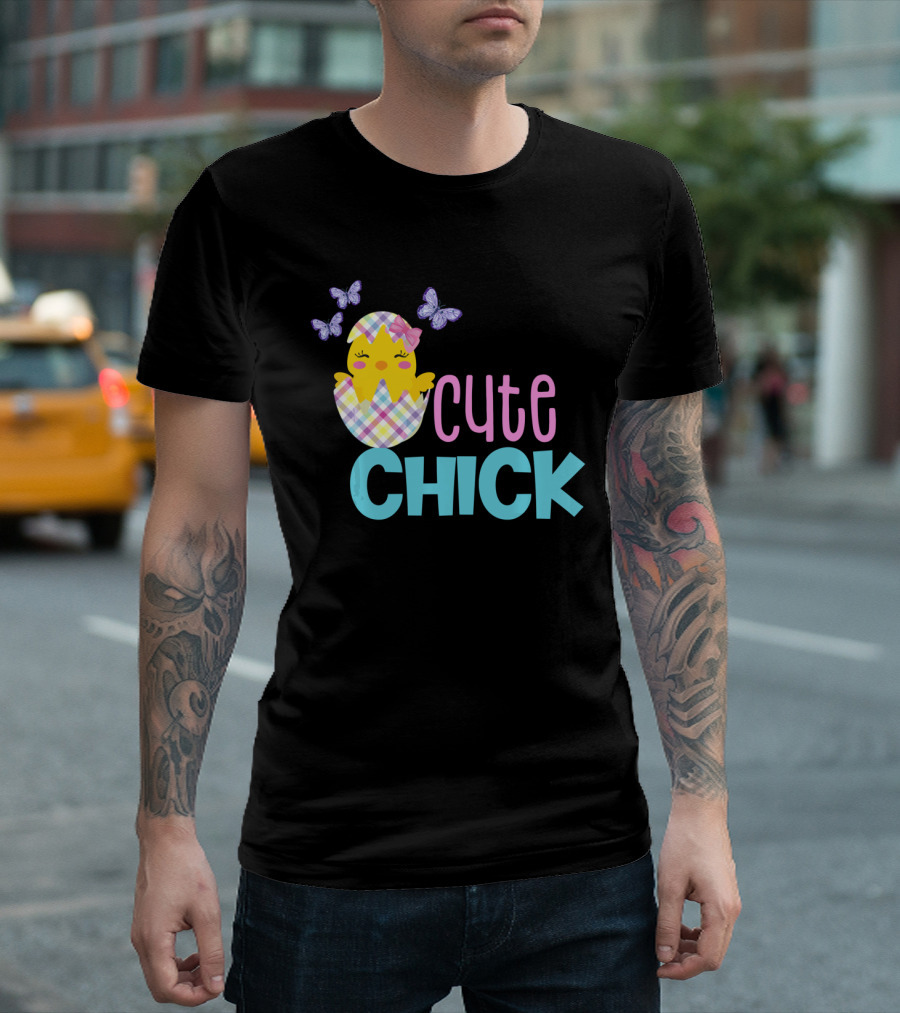 Cute Chick Easter Spring Chickadee Egg Girls T-Shirt