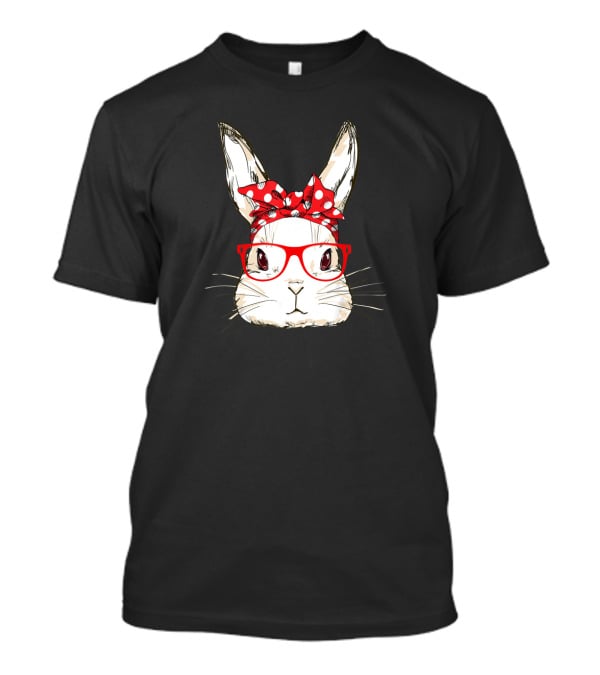 Bunny Mommy Wear Bandana Sunglasses Easter Day Rabbit With Polka Dot T-Shirt