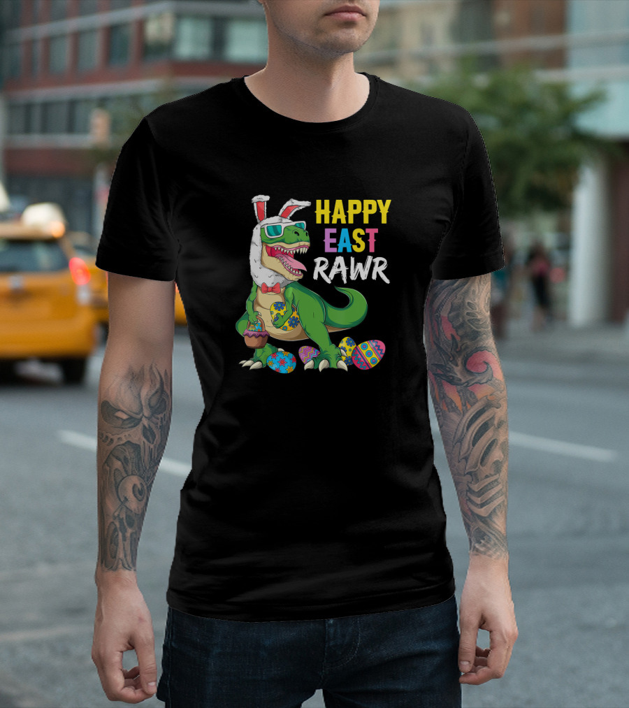 Happy Easter Dinosaur Bunny Egg Hunt Fun T-Shirt