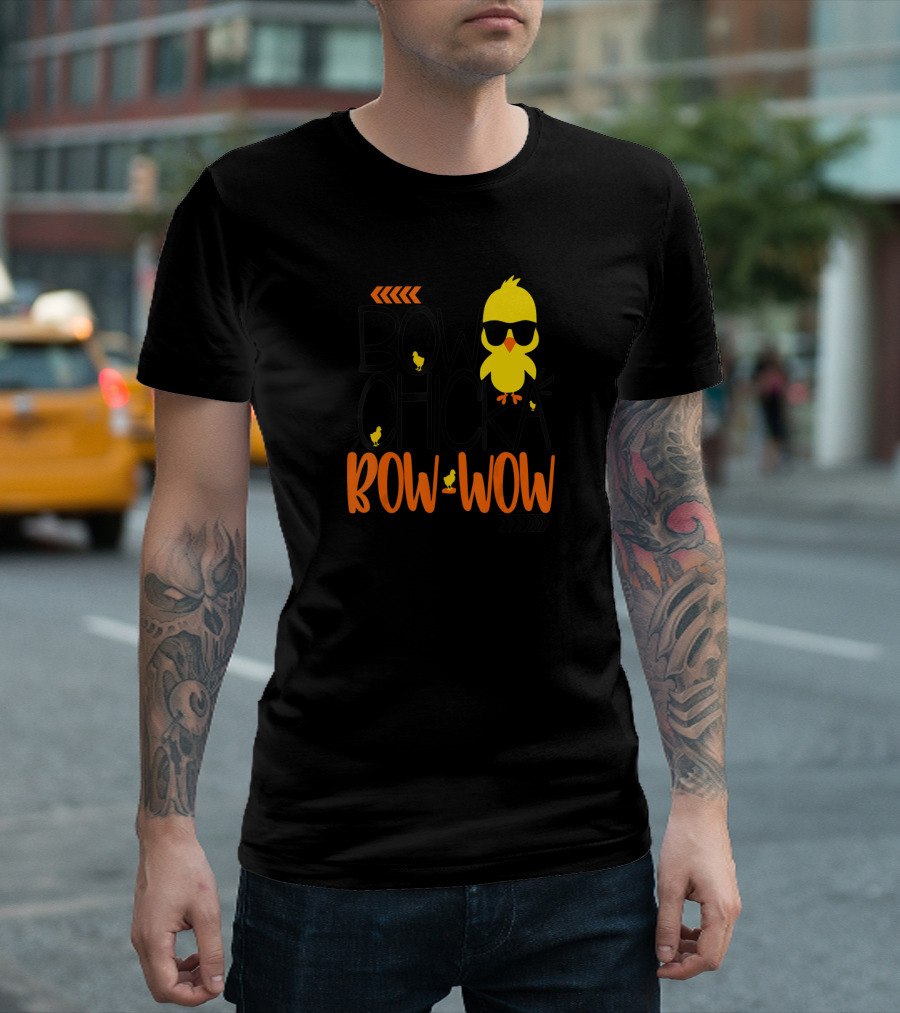 Bow Chicka Bow Wow Flirty Chick Sunglasses Easter Fun T-Shirt