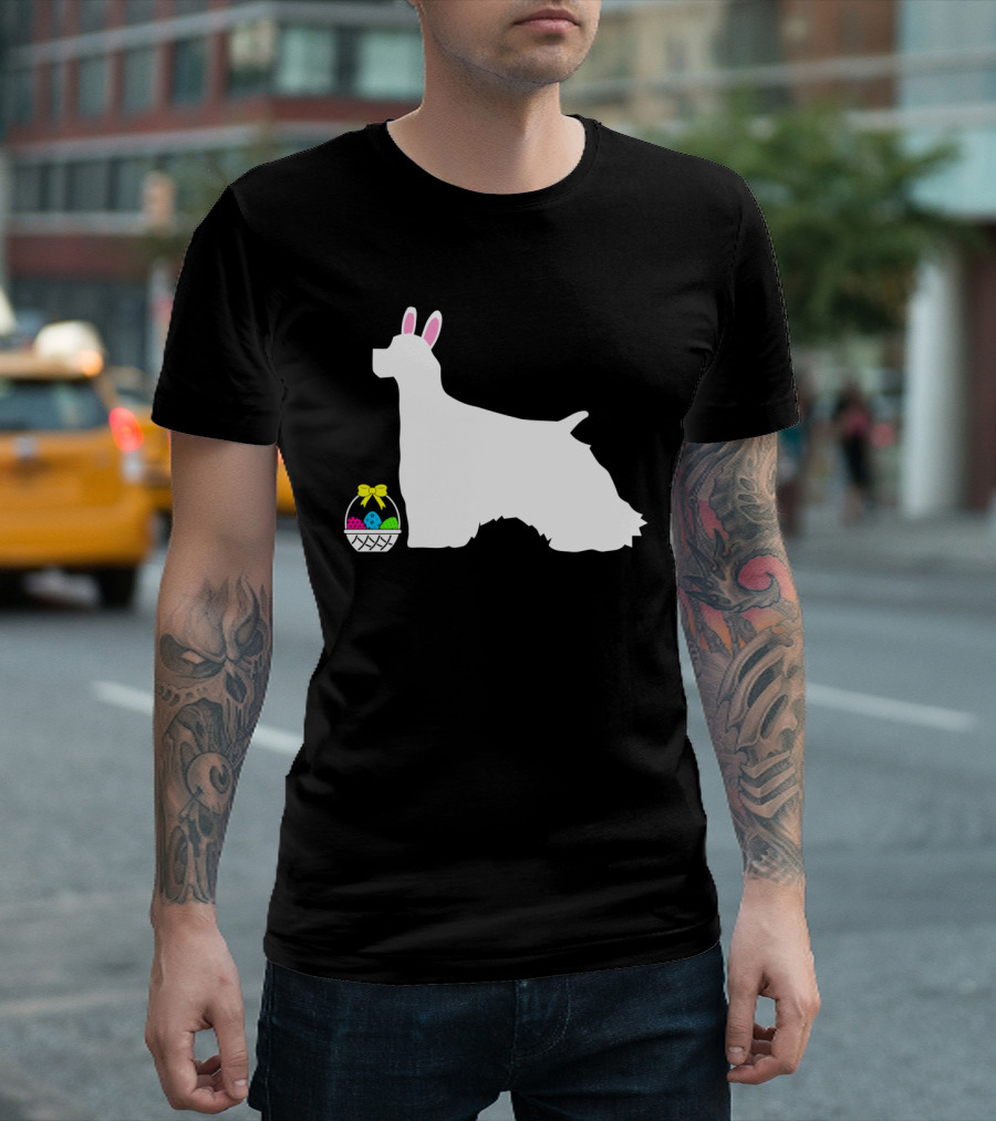 Cocker Spaniel Easter Bunny Dog Basket Eggs T-Shirt
