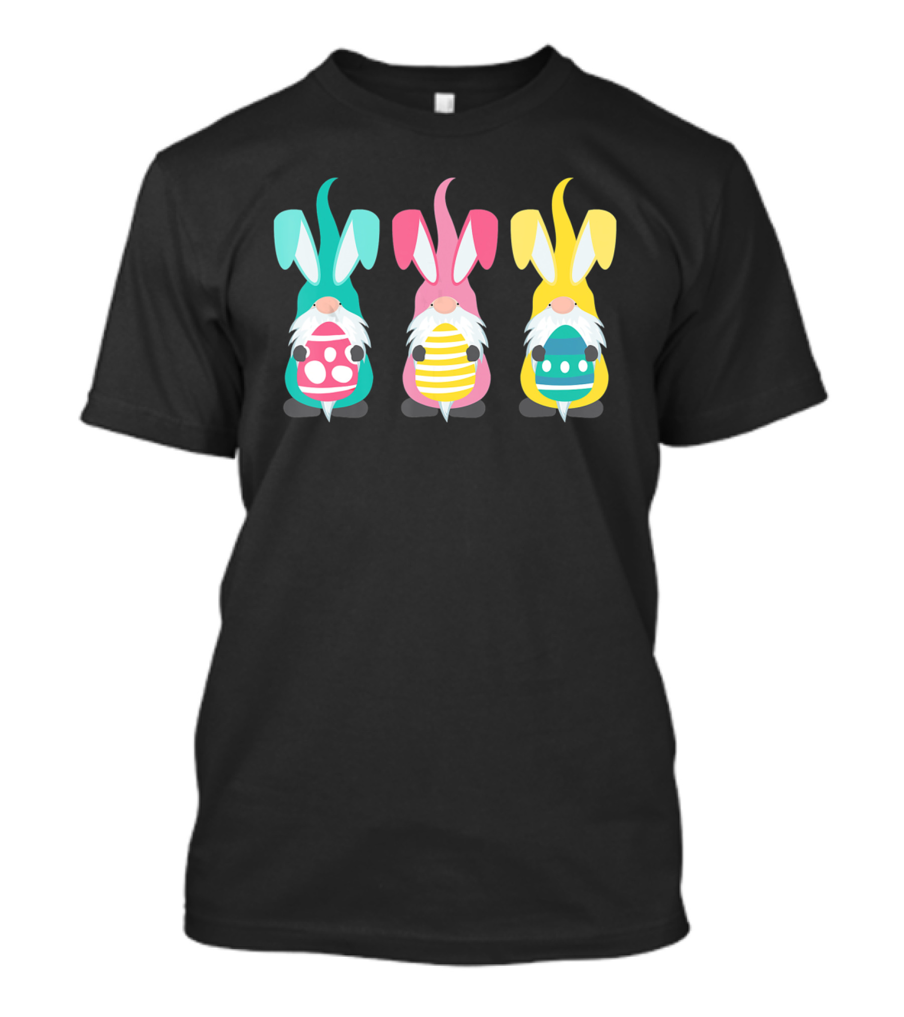 Three Gnomes With Bunny Ears And Easter Eggs T-Shirt
