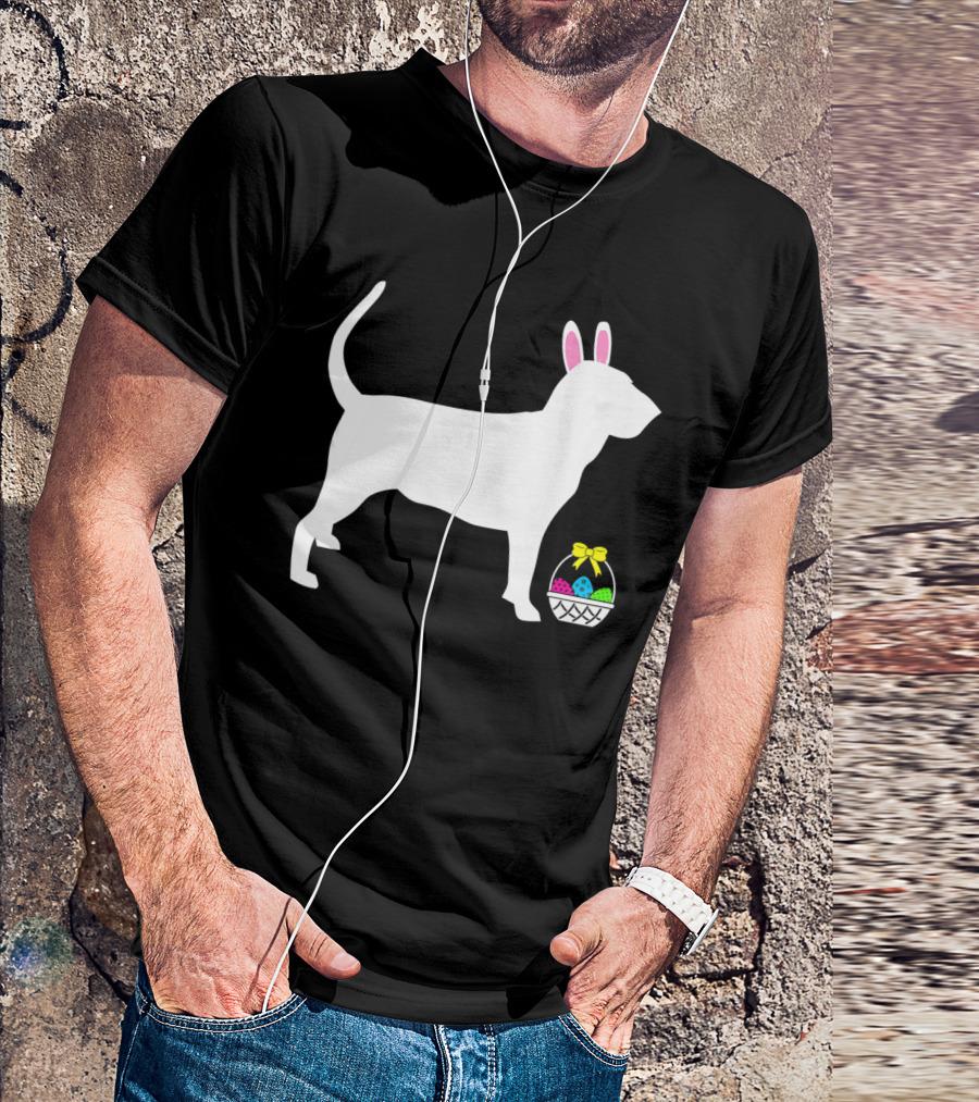 Bloodhound Dog Easter Bunny Ears Basket T-Shirt