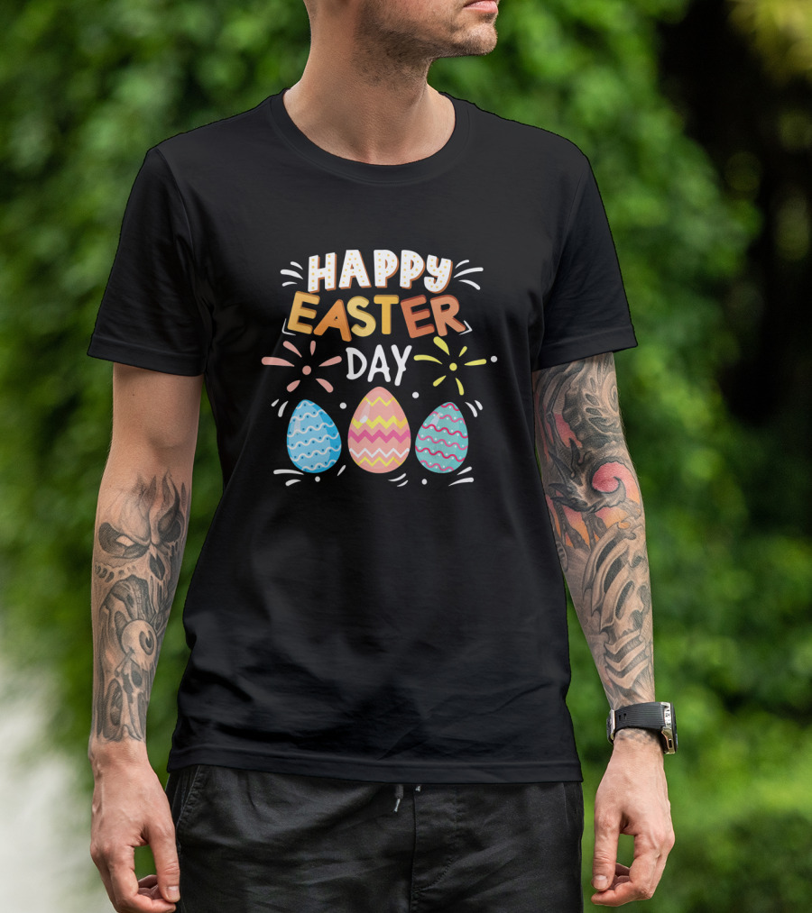 Happy Easter Day Three Bunny Eggs T-Shirt