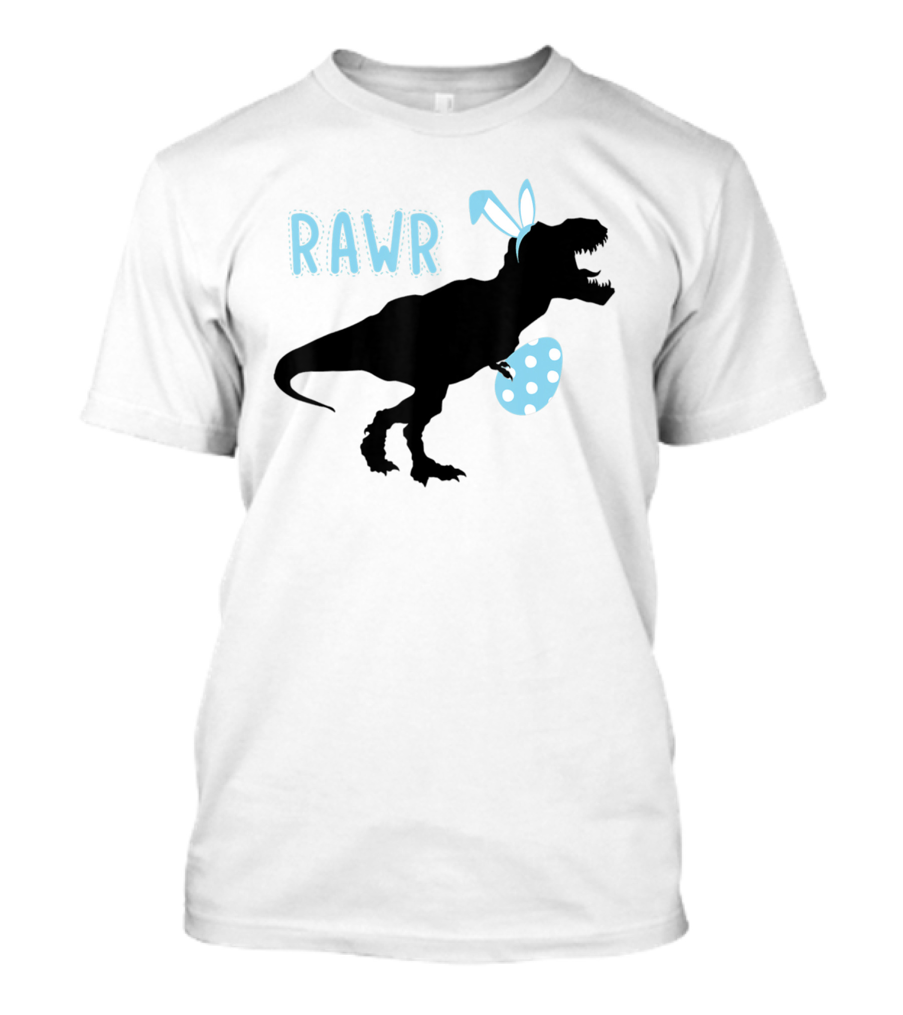 RAWR Dinosaur Rex Bunny Ears With Easter Egg T-Shirt