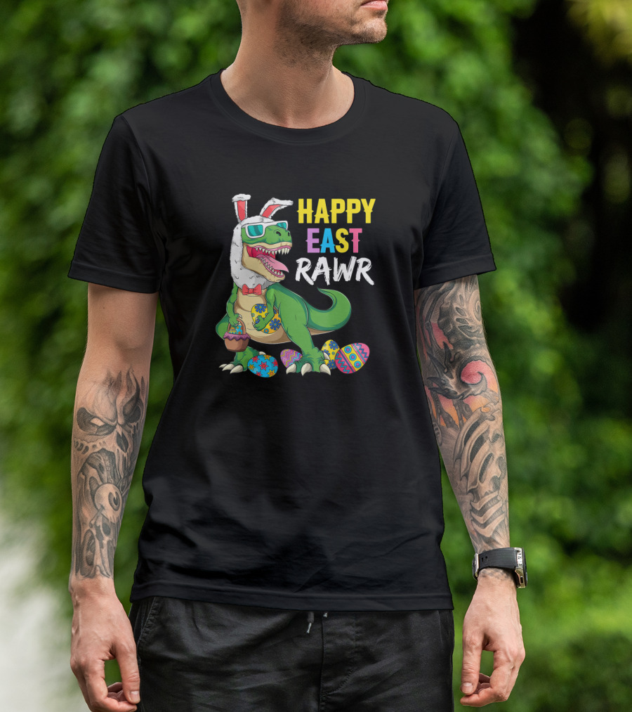 Happy Easter Rawr Dinosaur Rabbit Toddler Boys Egg T-Shirt