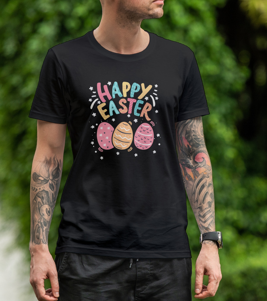 Happy Easter Day Colorful Bunny Eggs T-Shirt