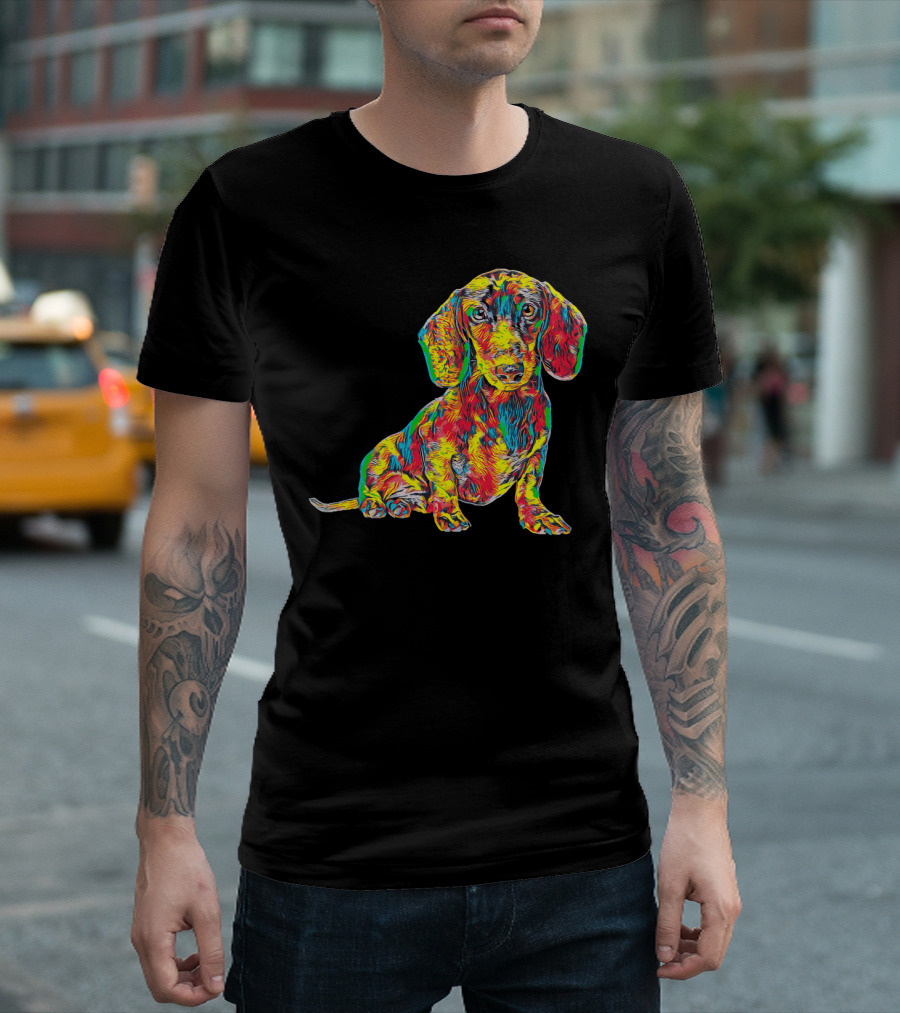 Cool Colorful Dachshund Breed Dog T-Shirt