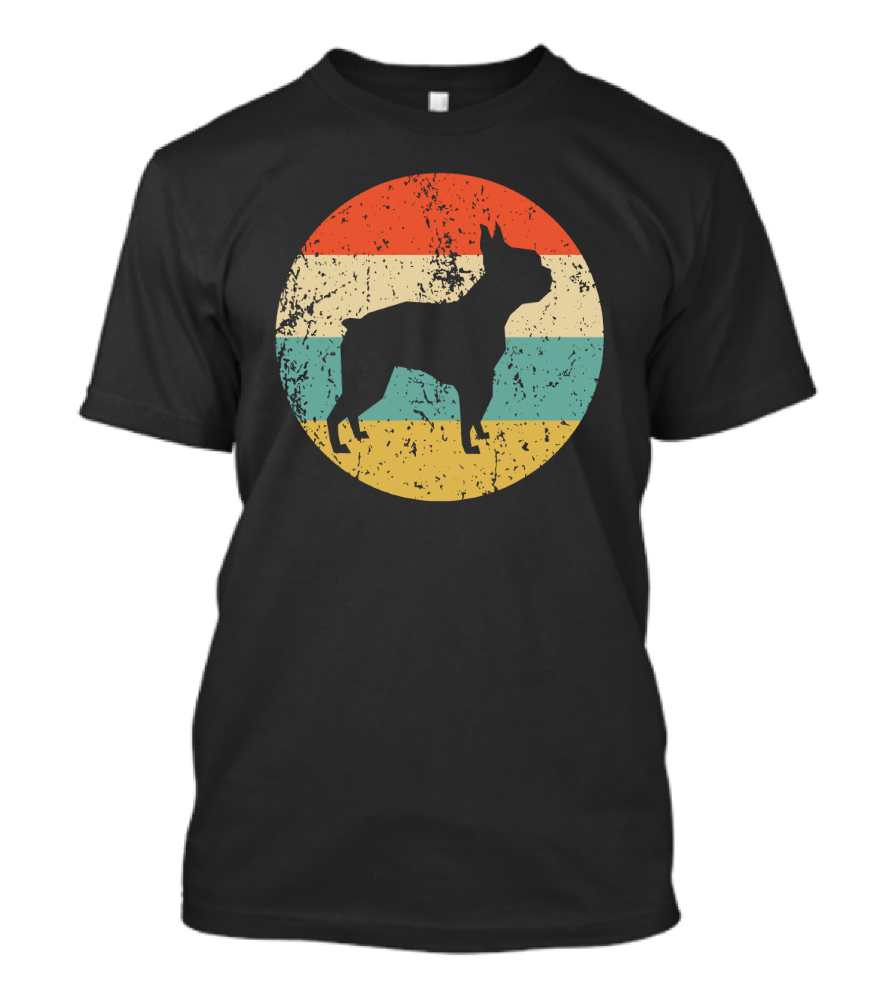 Boston Terrier Retro Vintage Dog Silhouette Sunset T-Shirt