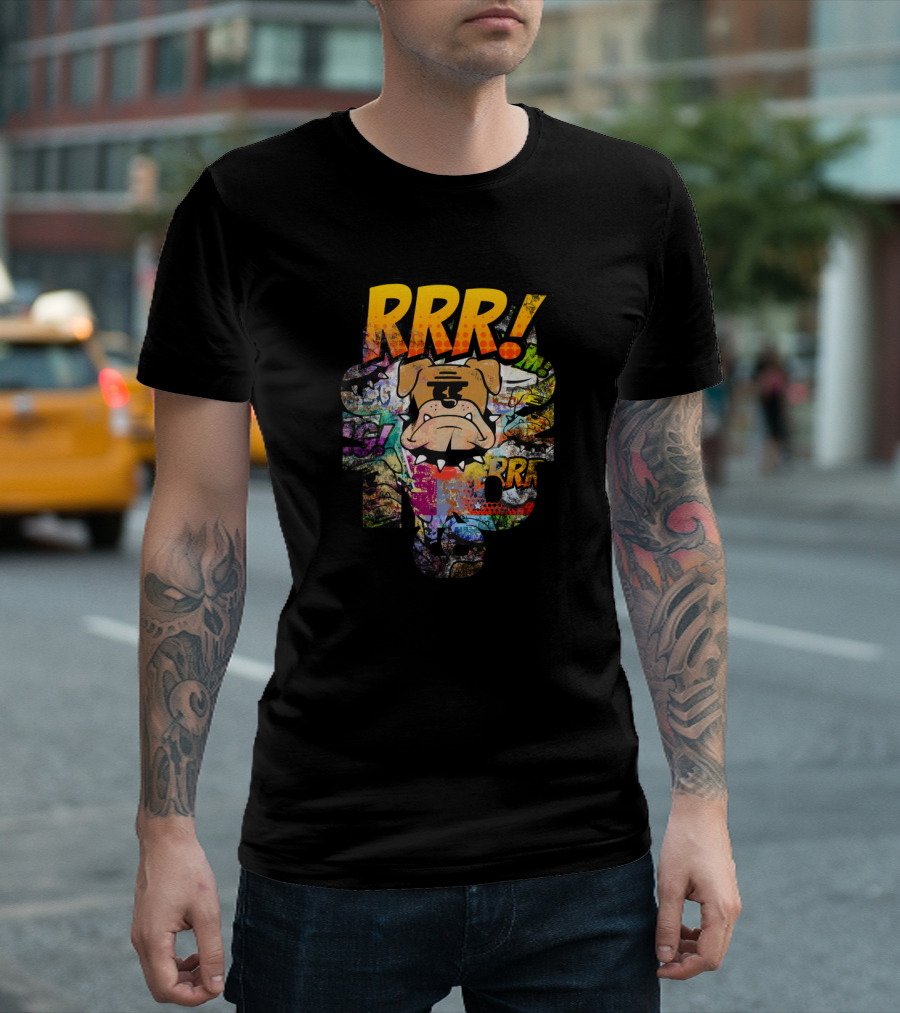 RRR Bulldog Graffiti Style Pop T-Shirt