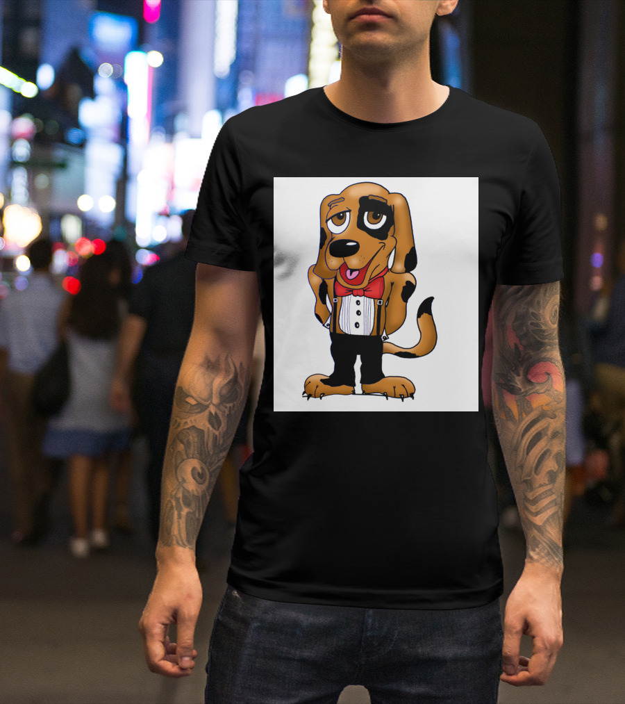 Basset Hound With Red Bow Tie And Tuxedo T-Shirt