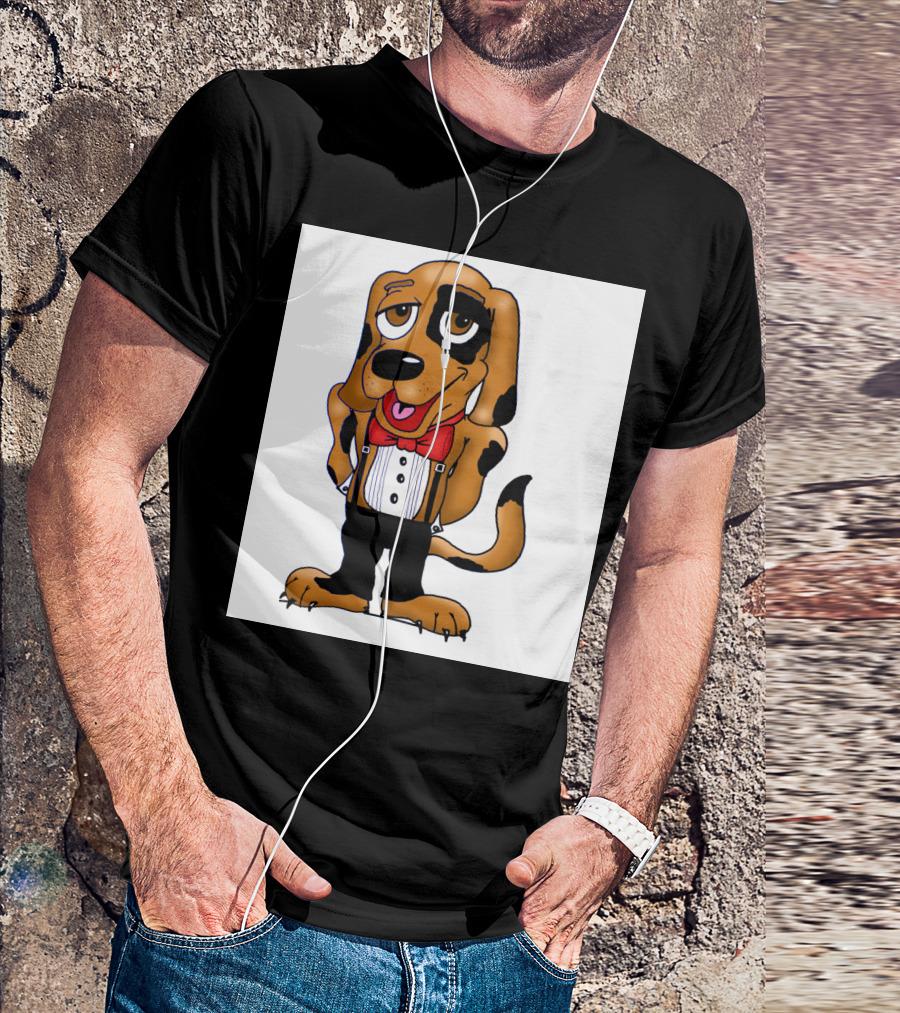Basset Hound With Red Bow Tie And Tuxedo T-Shirt
