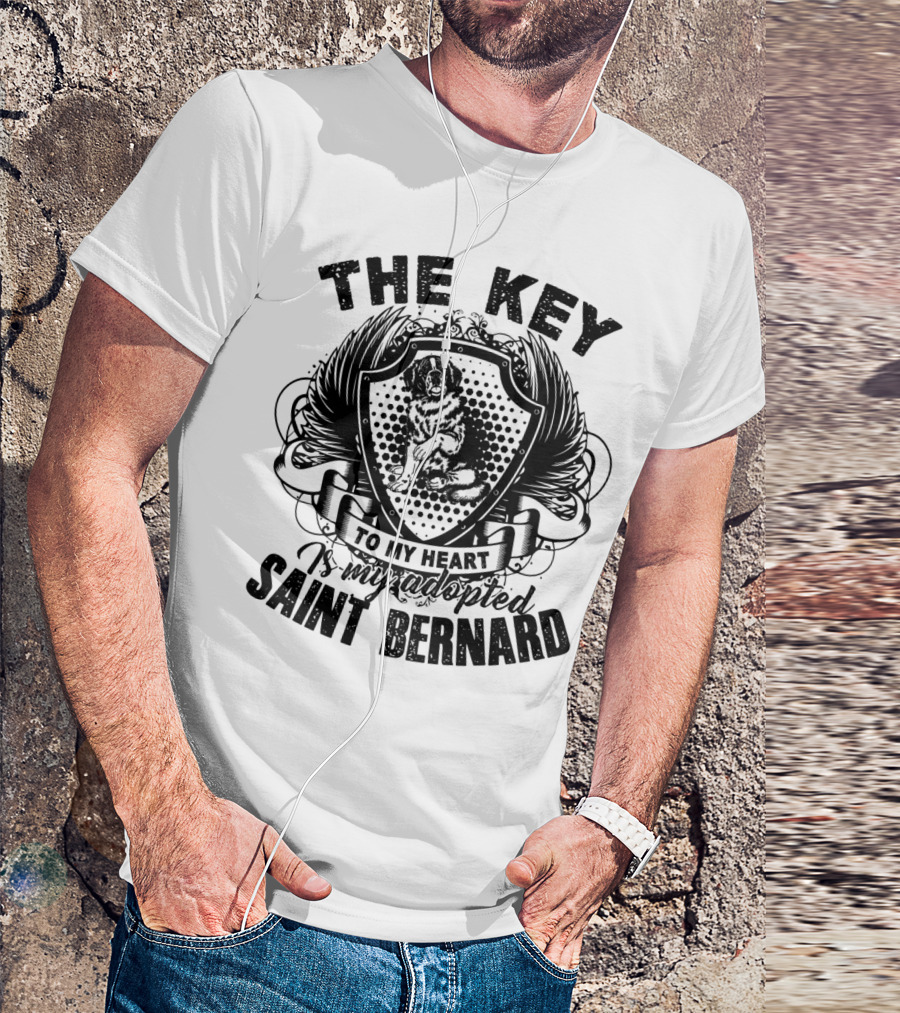The Key To My Heart Is My Adopted Saint Bernard T-Shirt
