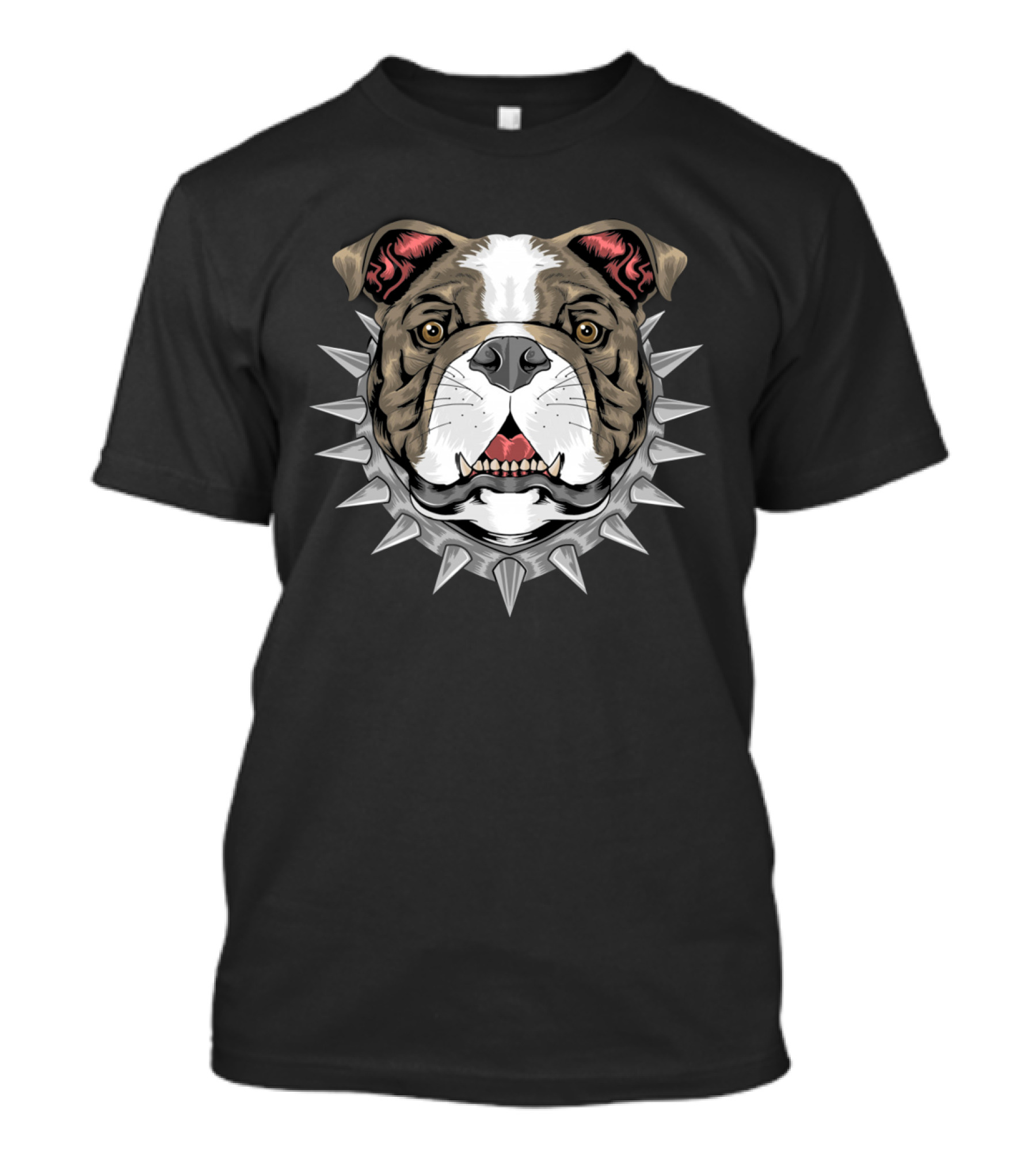 Fierce Bulldog With Spiked Collar Pit Bull T-Shirt