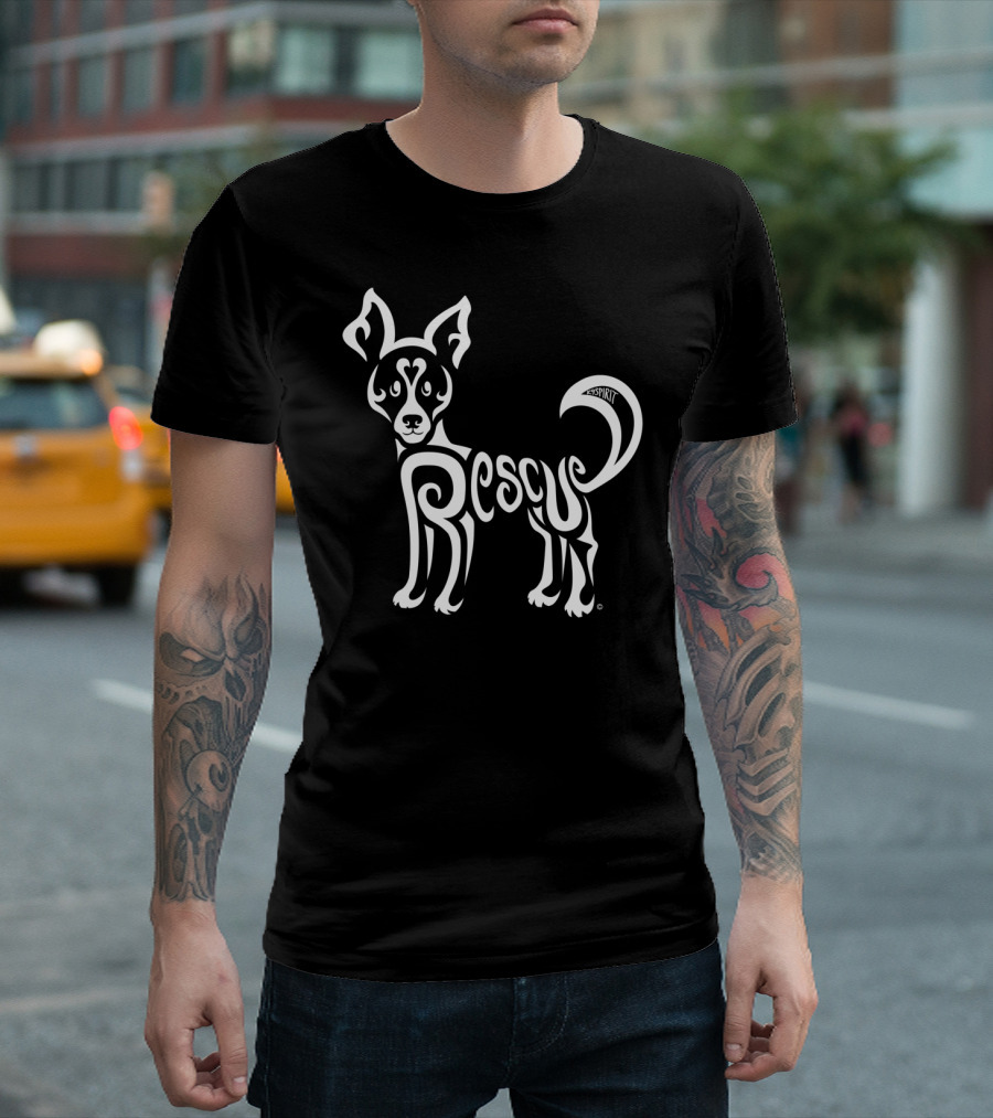 Rescued Dog Rebel Esprit Stylized Dog T-Shirt