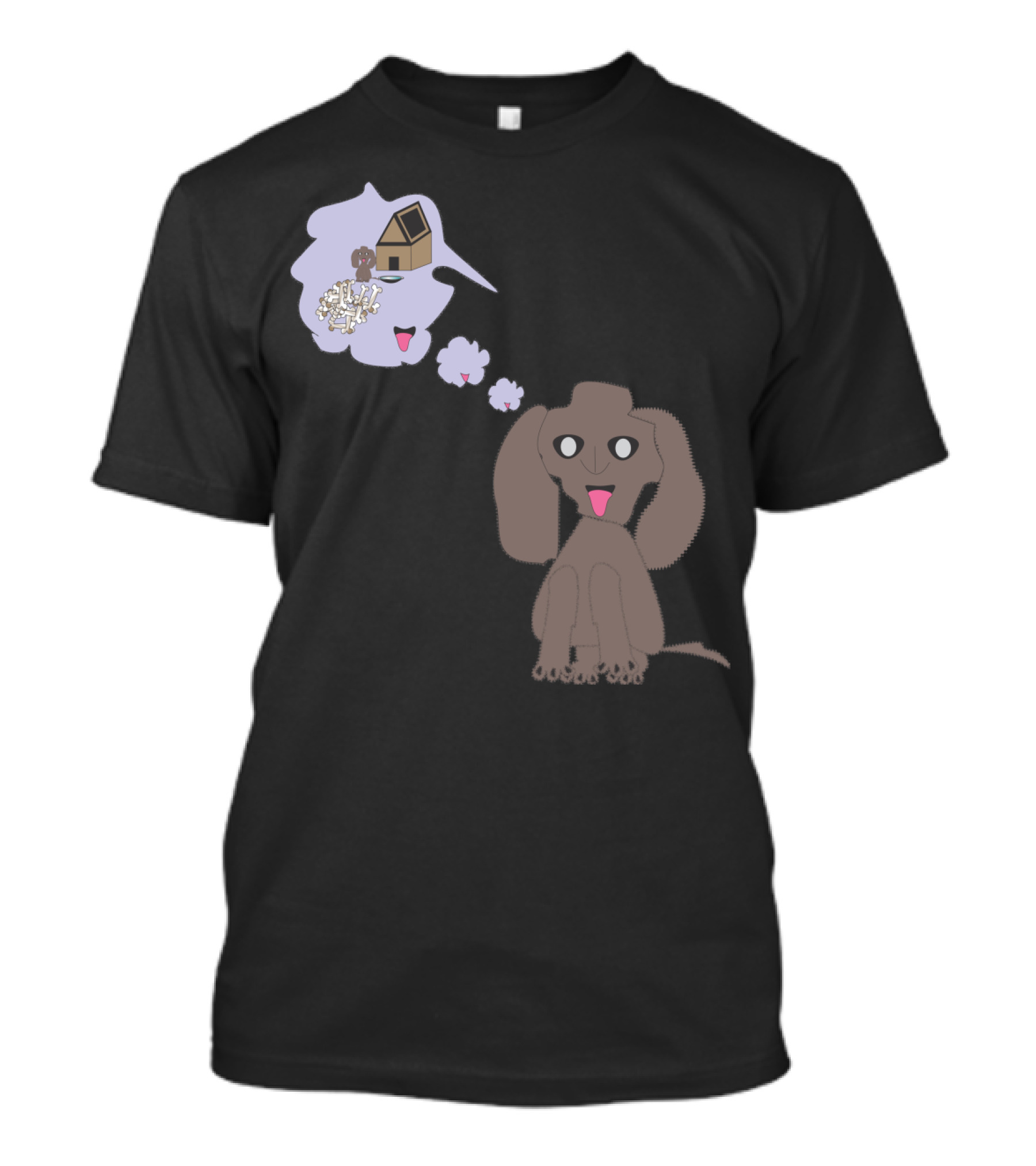 Dreaming Dog With House And Bones In Thought Bubble T-Shirt