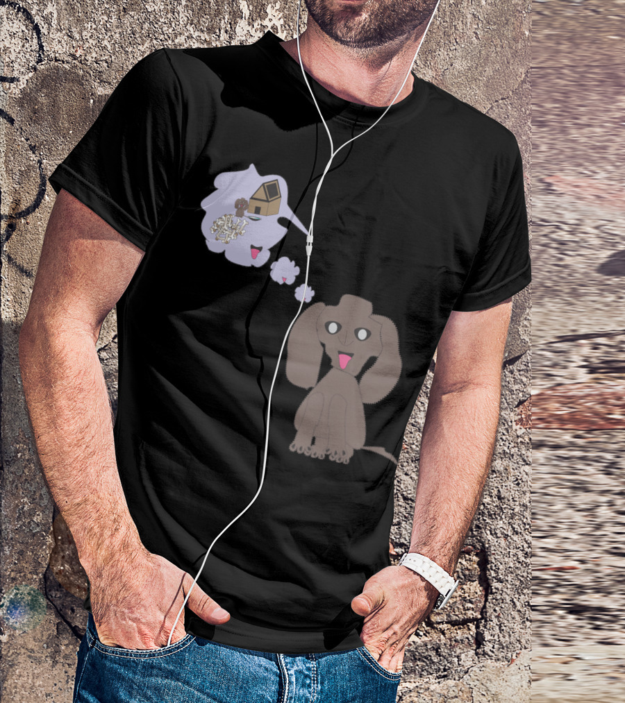 Dreaming Dog With House And Bones In Thought Bubble T-Shirt