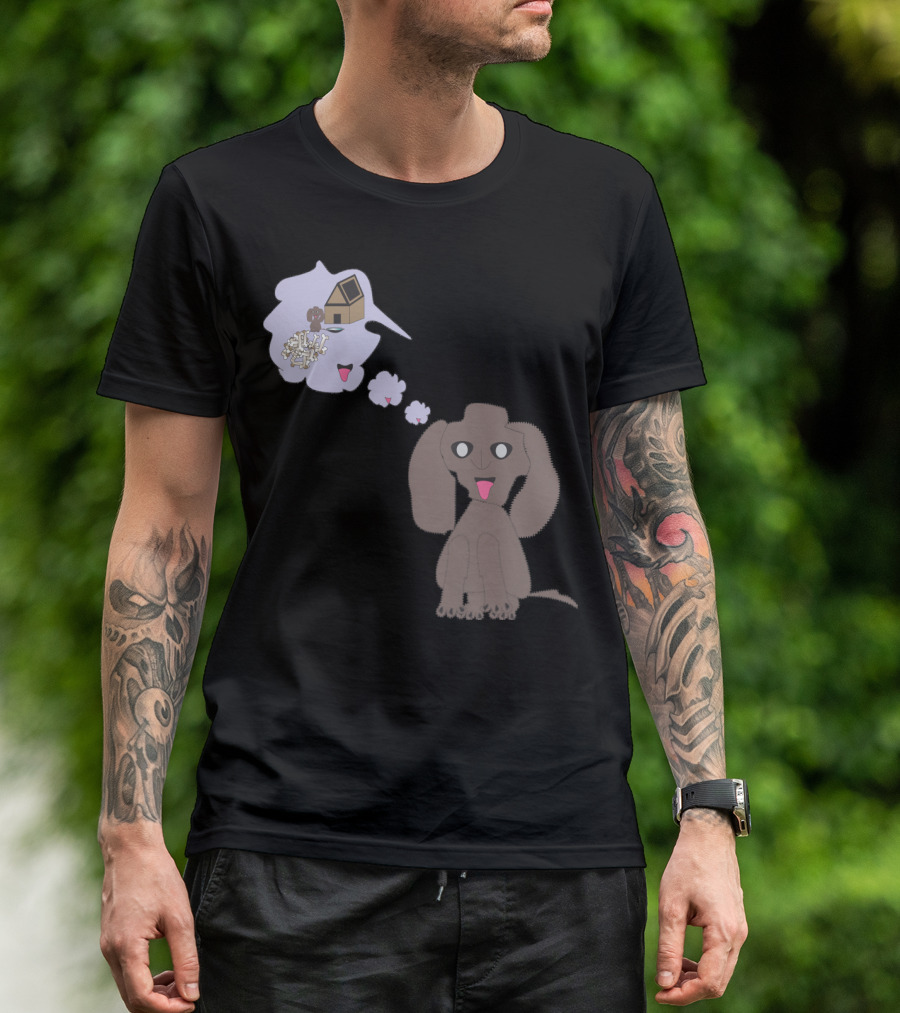 Dreaming Dog With House And Bones In Thought Bubble T-Shirt