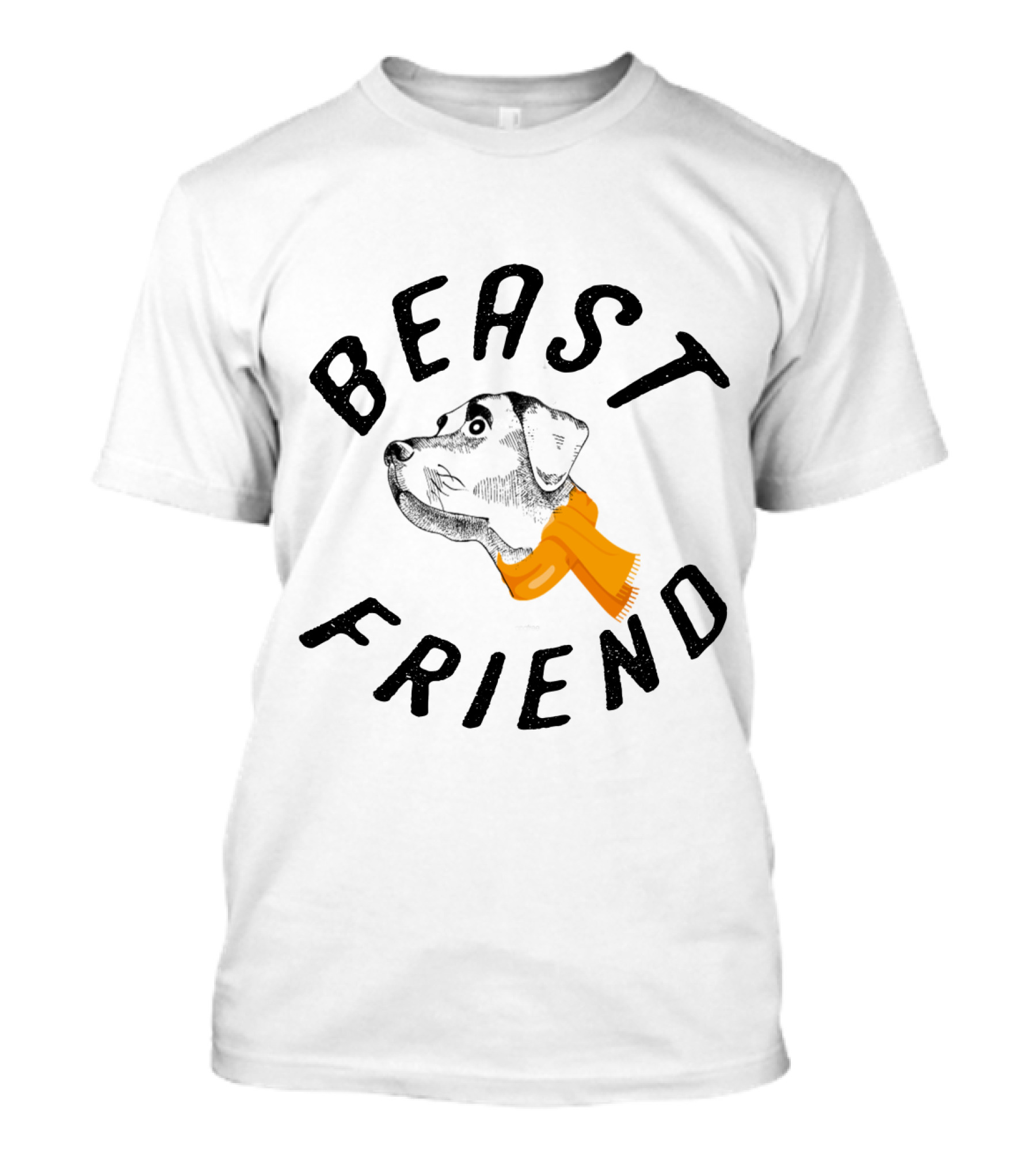 BEAST FRIEND DOG WITH ORANGE SCARF T-Shirt