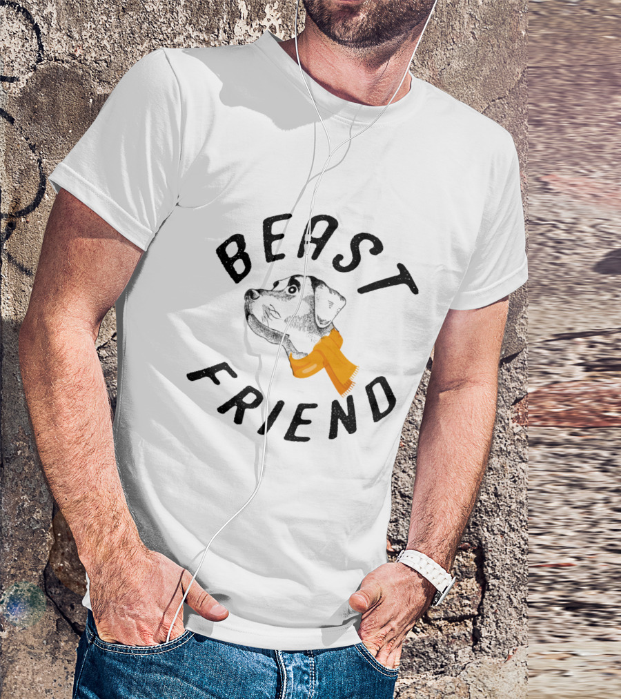 BEAST FRIEND DOG WITH ORANGE SCARF T-Shirt