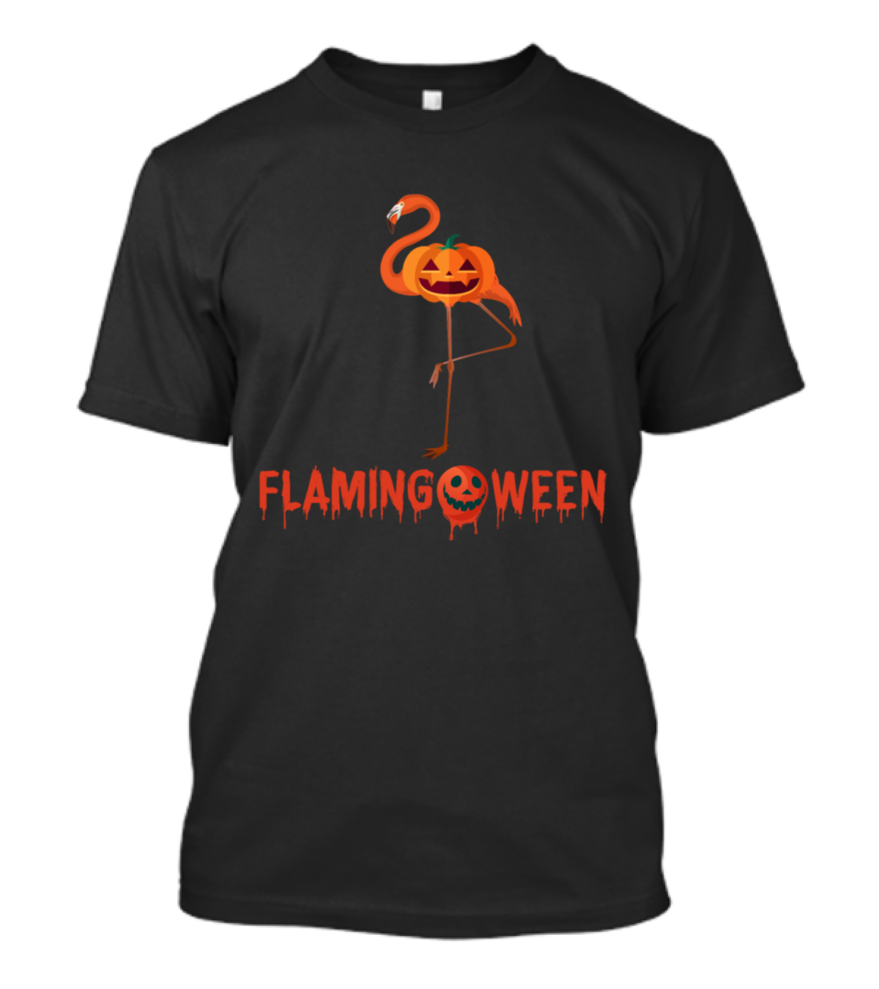 Funny Halloween Flamingo Pumpkin Flamingoween Flamingo Pumpkin Halloween Flamingoween T-Shirt