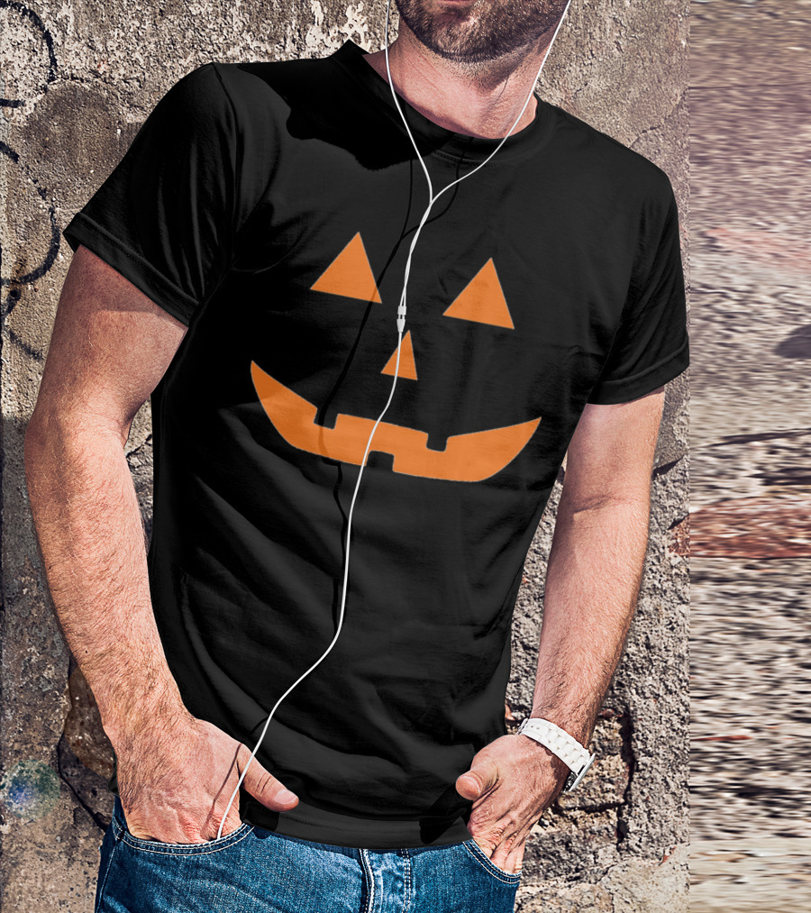 Jack O' Lantern Pumpkin Face Halloween Smiling Triangles T-Shirt