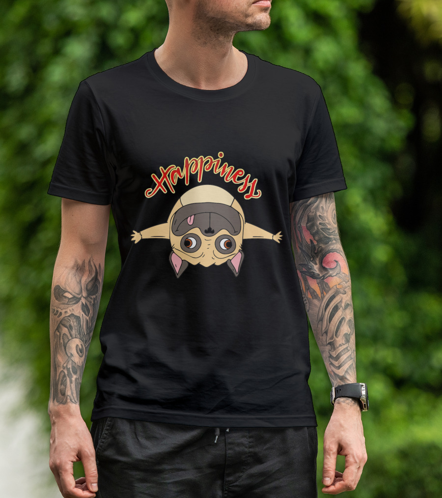 Happiness Pug Dog Illustration With Playful Expression T-Shirt